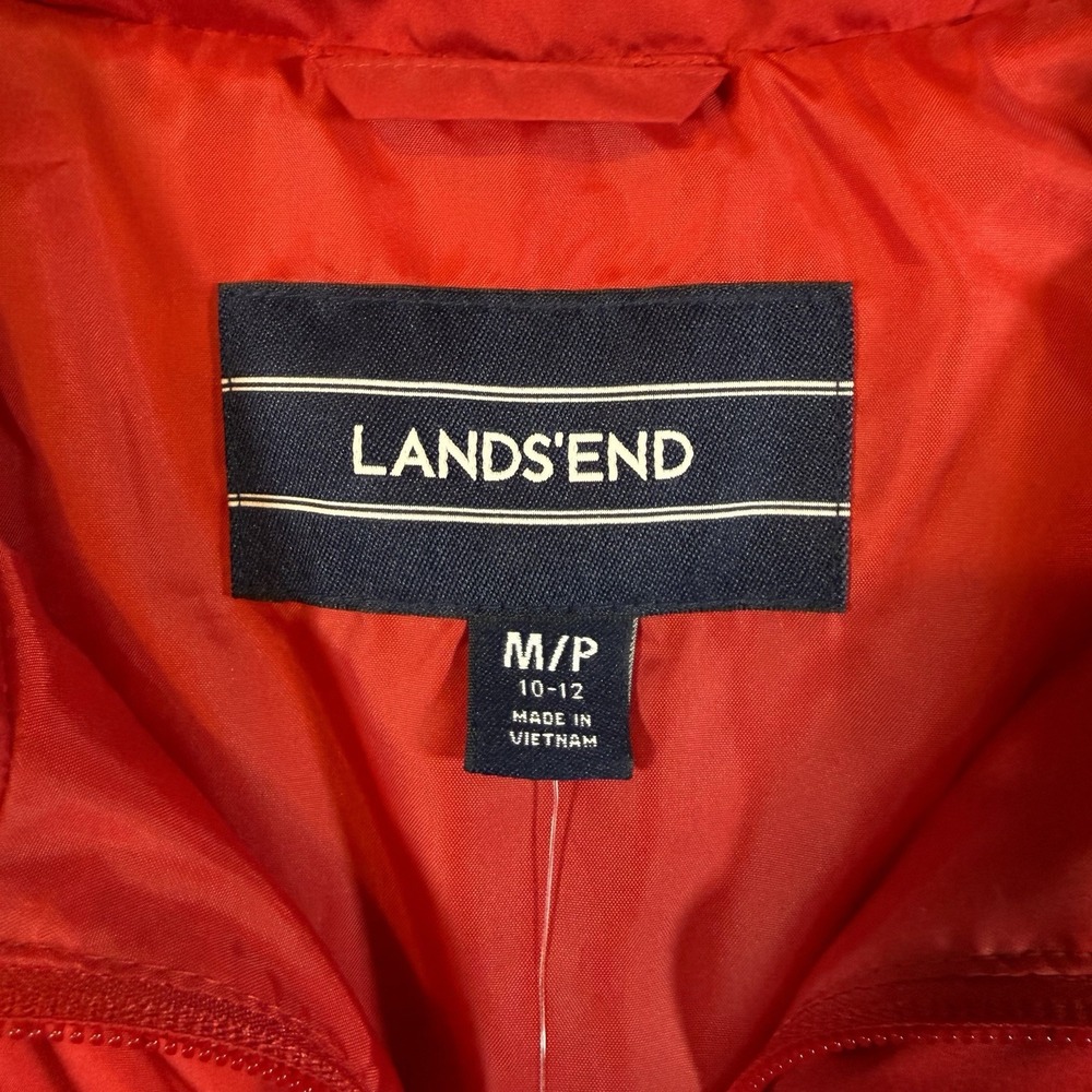 NEW Lands End Silver Premium Down 600 Filled Rich Red Womens‎ M/P Puffer Coat - Picture 3 of 13